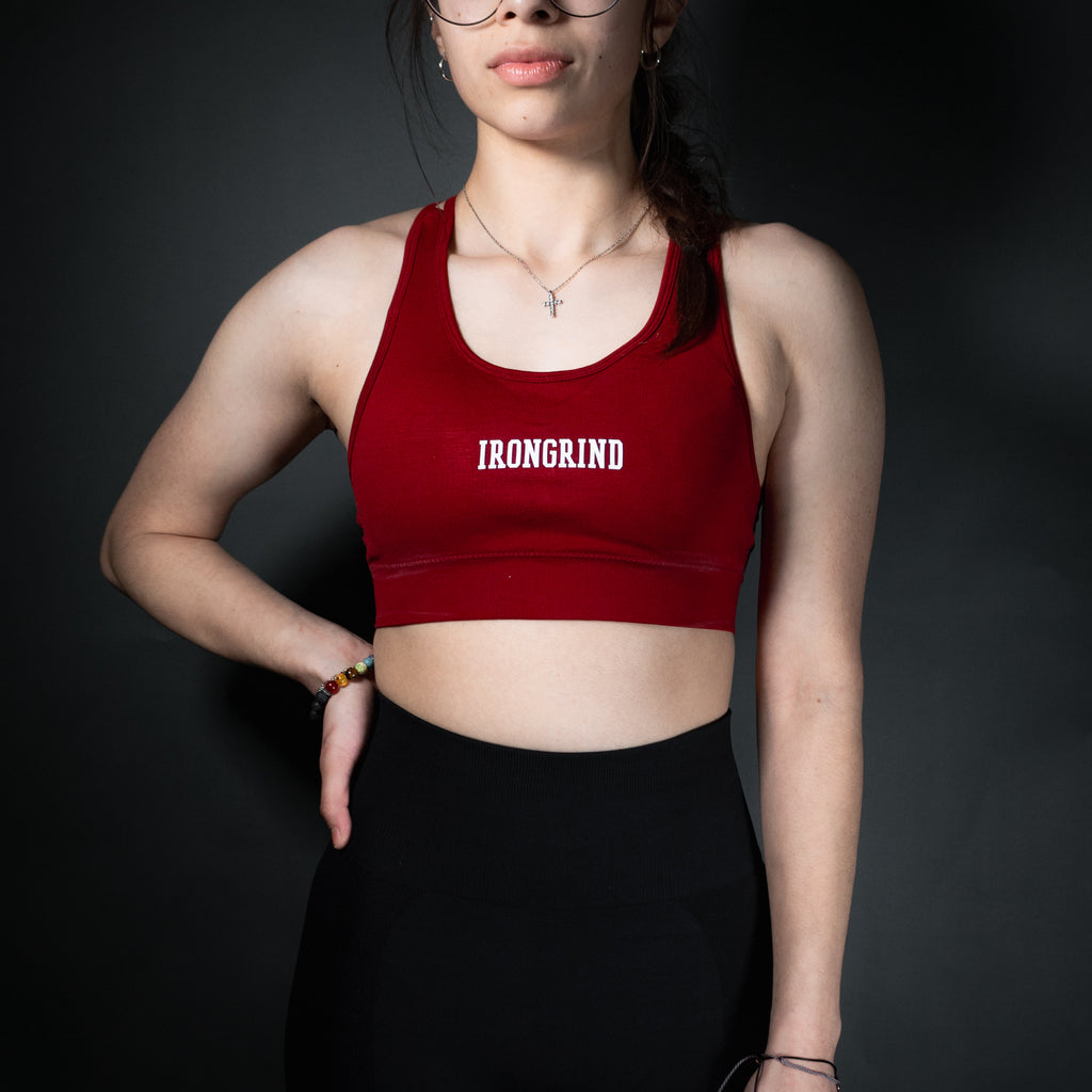 Reborn Double Cross Over Sport Bra | Scarlet